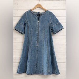 Future Collective zip front denim dress large L
